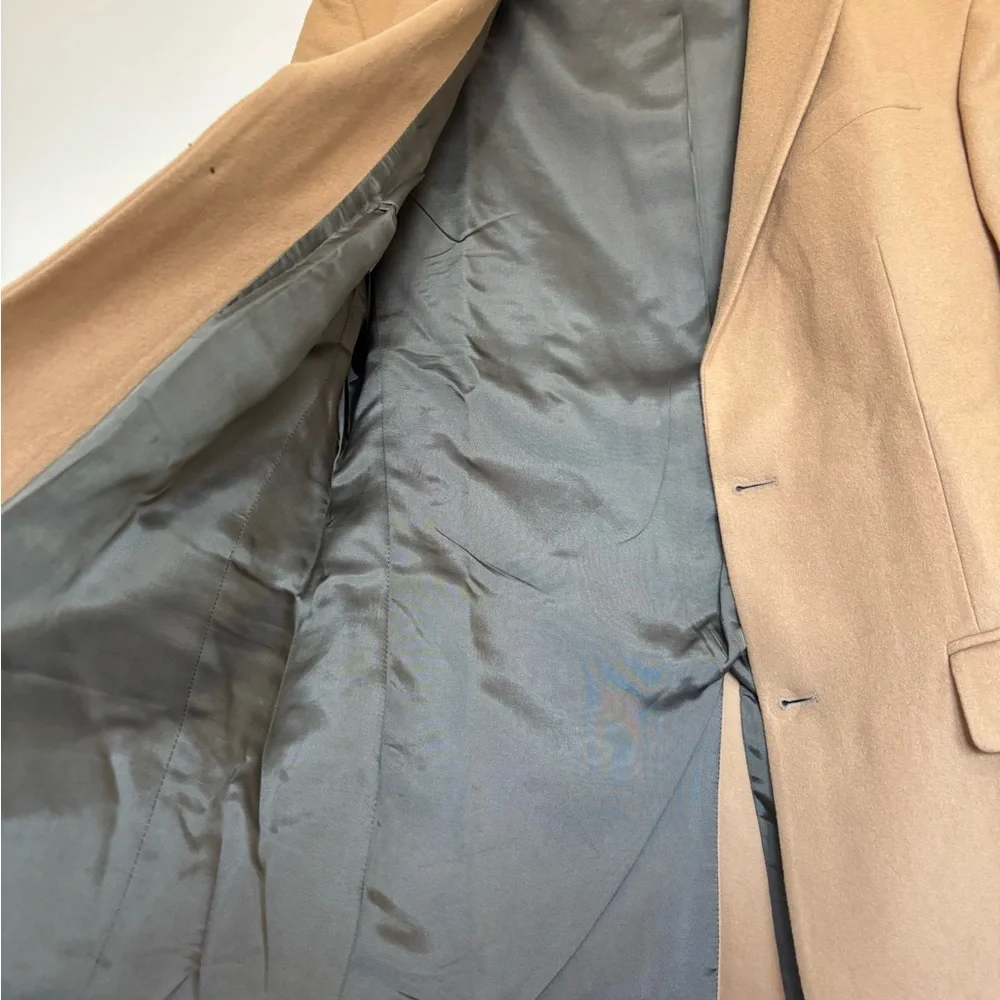 BN7 Oscar De‎ La Renta Wool Cashmere Blazer Brown Sport Coat Size 40L Academia